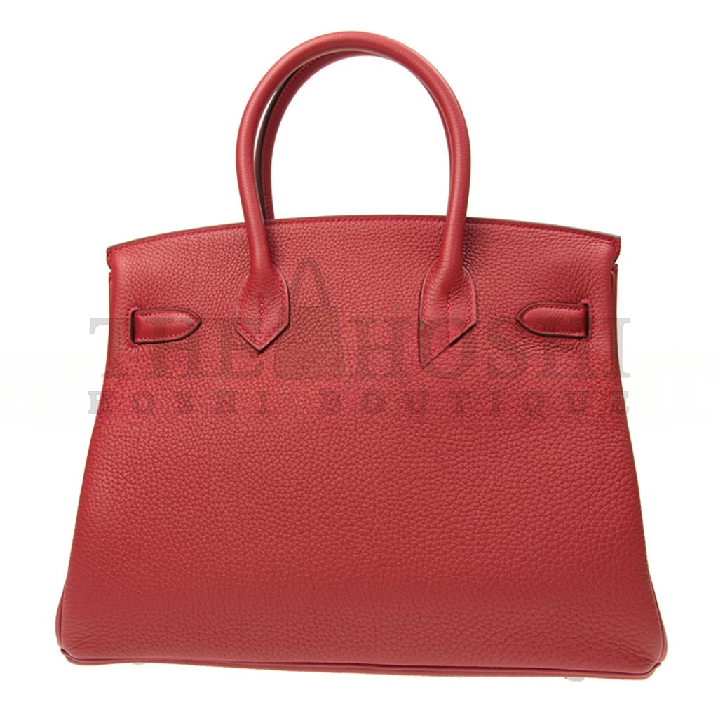 H**me5 BIRKIN 35 TOGO LEATHER FLAG RED SILVER BUCKLE BAG H028369CK05 (35*28*18cm) Master Quality